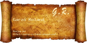 Garzó Roland névjegykártya